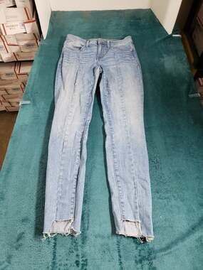 Madewell Jeans Size 26 Short Womens Blue Pants Denim Fray Hem High Rise Skinny